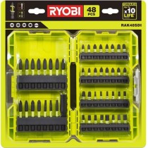 RYOBI - Coffret empilable 48 accessoires vissage ultra-résistants : 32 embouts impact 25 mm + 15 embouts impact 50 mm - RAK48SD