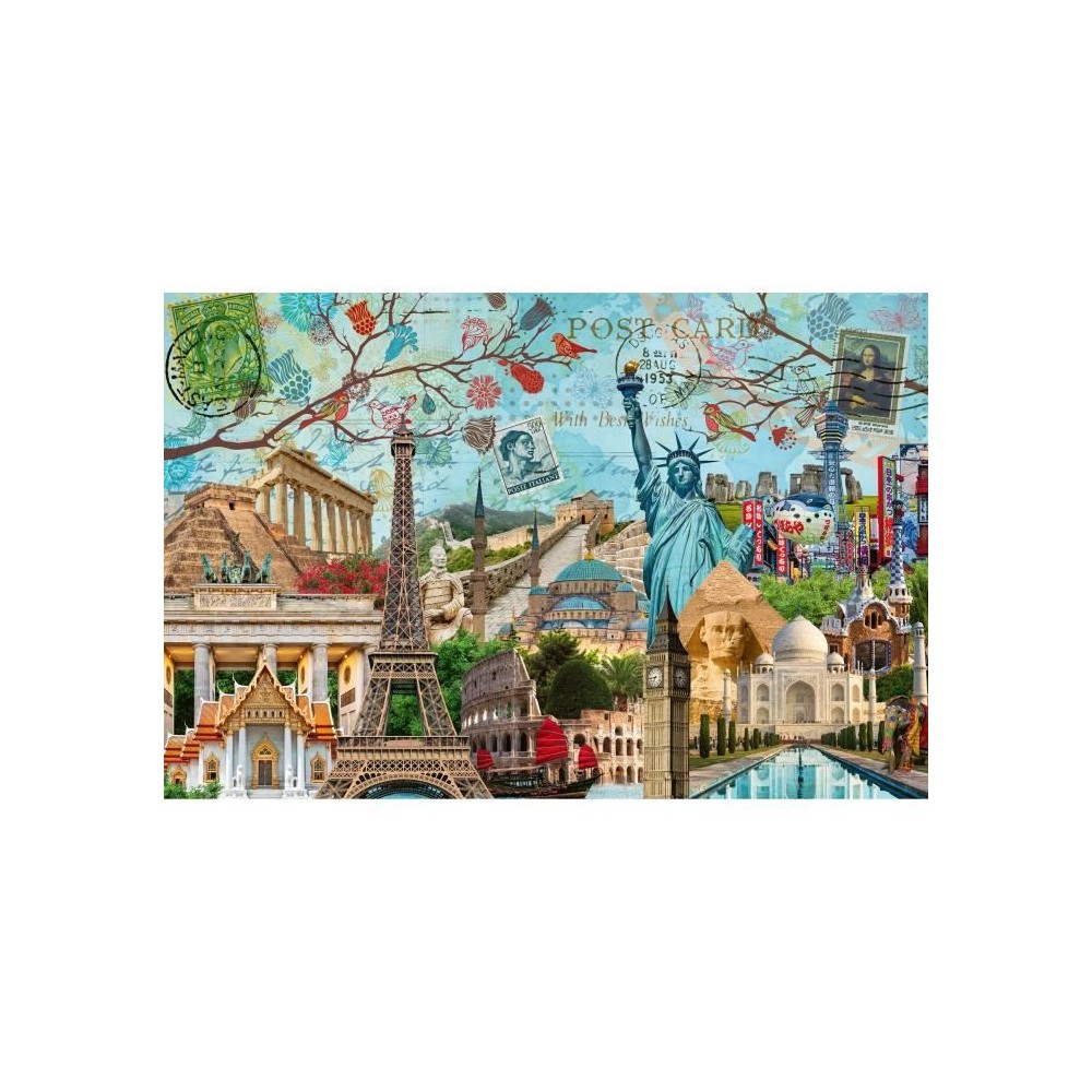 Puzzle 5000 pieces Carte Postale des Monuments, Adultes et enfants des