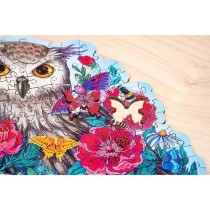 Puzzle en bois Hibou floral 150 pieces robustes et naturelles dont 15