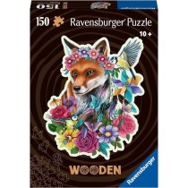 Puzzle en bois Renard coloré 150 pieces robustes et naturelles dont 1