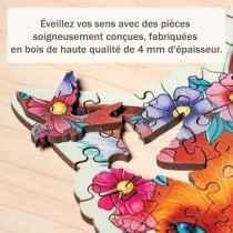 Puzzle en bois Renard coloré 150 pieces robustes et naturelles dont 1