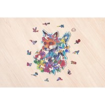 Puzzle en bois Renard coloré 150 pieces robustes et naturelles dont 1