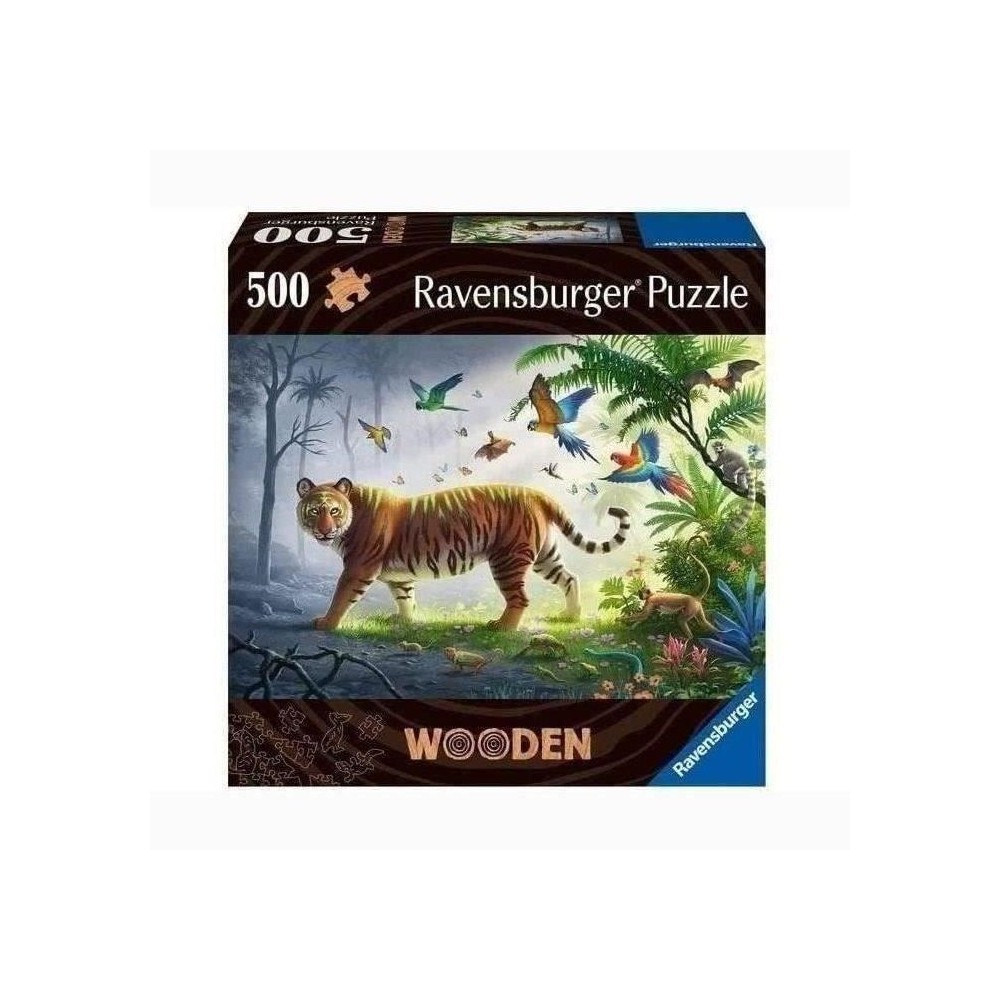 Puzzle en bois Tigre de la jungle 500 pieces robustes et naturelles do