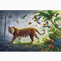 Puzzle en bois Tigre de la jungle 500 pieces robustes et naturelles do