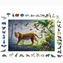 Puzzle en bois Tigre de la jungle 500 pieces robustes et naturelles do