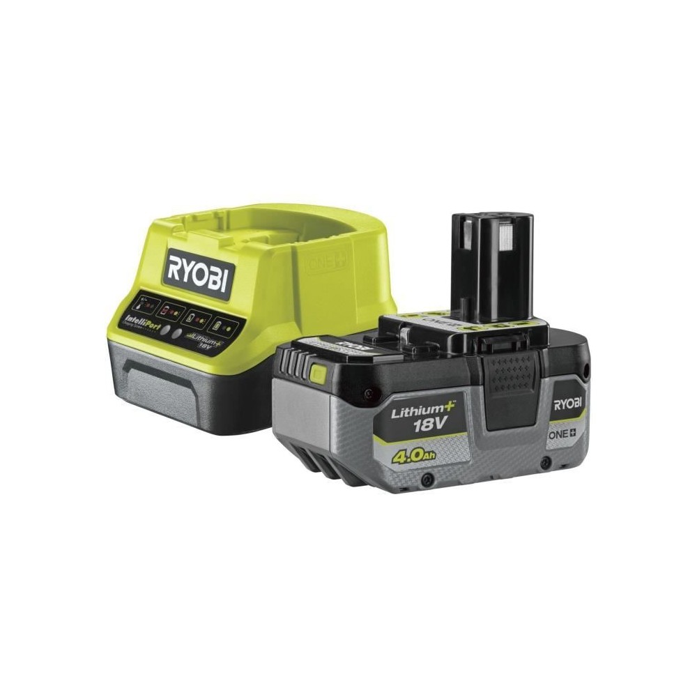 RYOBI - 1 batterie lithium+ 18V ONE+ 4,0 Ah compacte et 1 chargeur rapide 2,0 A - RC18120-140X