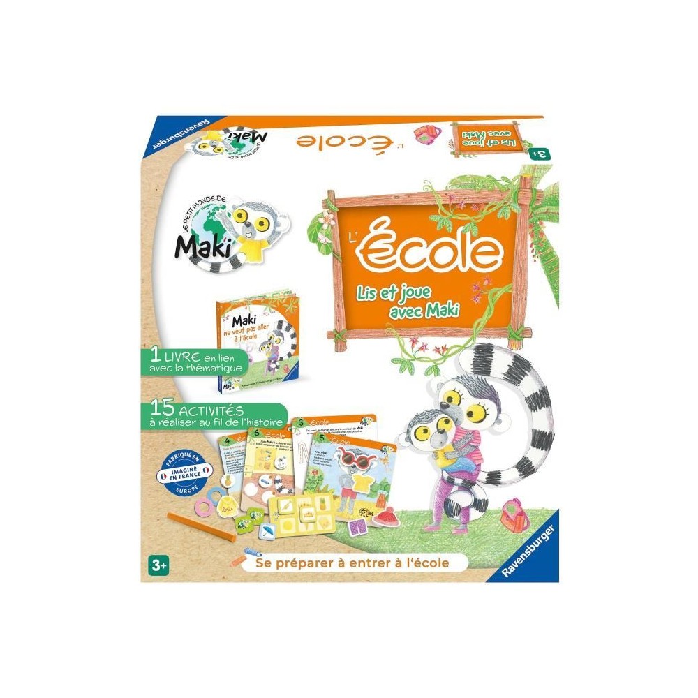 Lis et joue avec Maki - L'Ecole - Premier jeu de société pour enfant