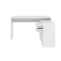 Bureau d'angle London - Panneaux de particules - Décor blanc - 136 x