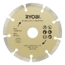 RYOBI - Meuleuse d'angle 800 W diam. 125 mm - 12 000 tr/min + sac, disque diamant 125 mm & clé de service - RAG800-125SD1