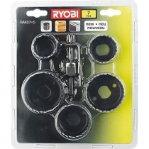 RYOBI - Blister 7 pieces scie cloche pour le bois 32 / 38 / 45 / 50 / 54 mm + foret centreur - RAK07HS