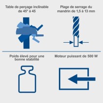 Perceuse a colonne - SCHEPPACH - DP16VLS - 500W - Laser intégré