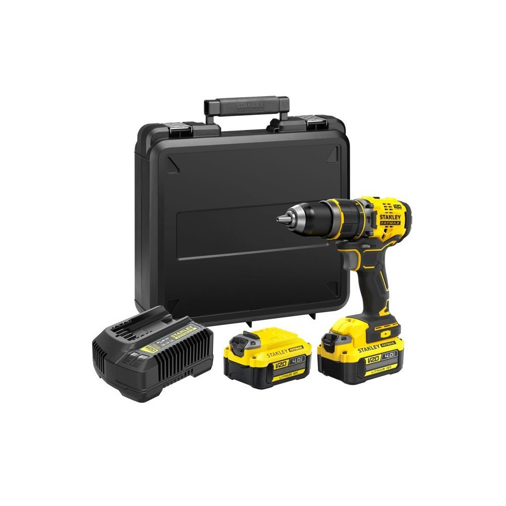 Stanley - V20 Perceuse visseuse a percussion 80 Nm BRUSHLESS - Lithium 18V - 2 batteries 4A - SFMCD721M2K-QW