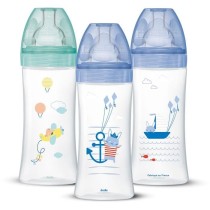 DODIE Lot de 3 Biberons Anti-Colique Sensation+ 330ml +6 Mois, Tétine