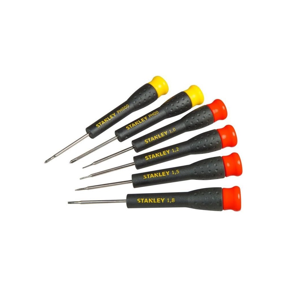 Jeu de 6 Micro Tournevis - STANLEY - STHT0-62631 - 4 Fente + 2 Phillips