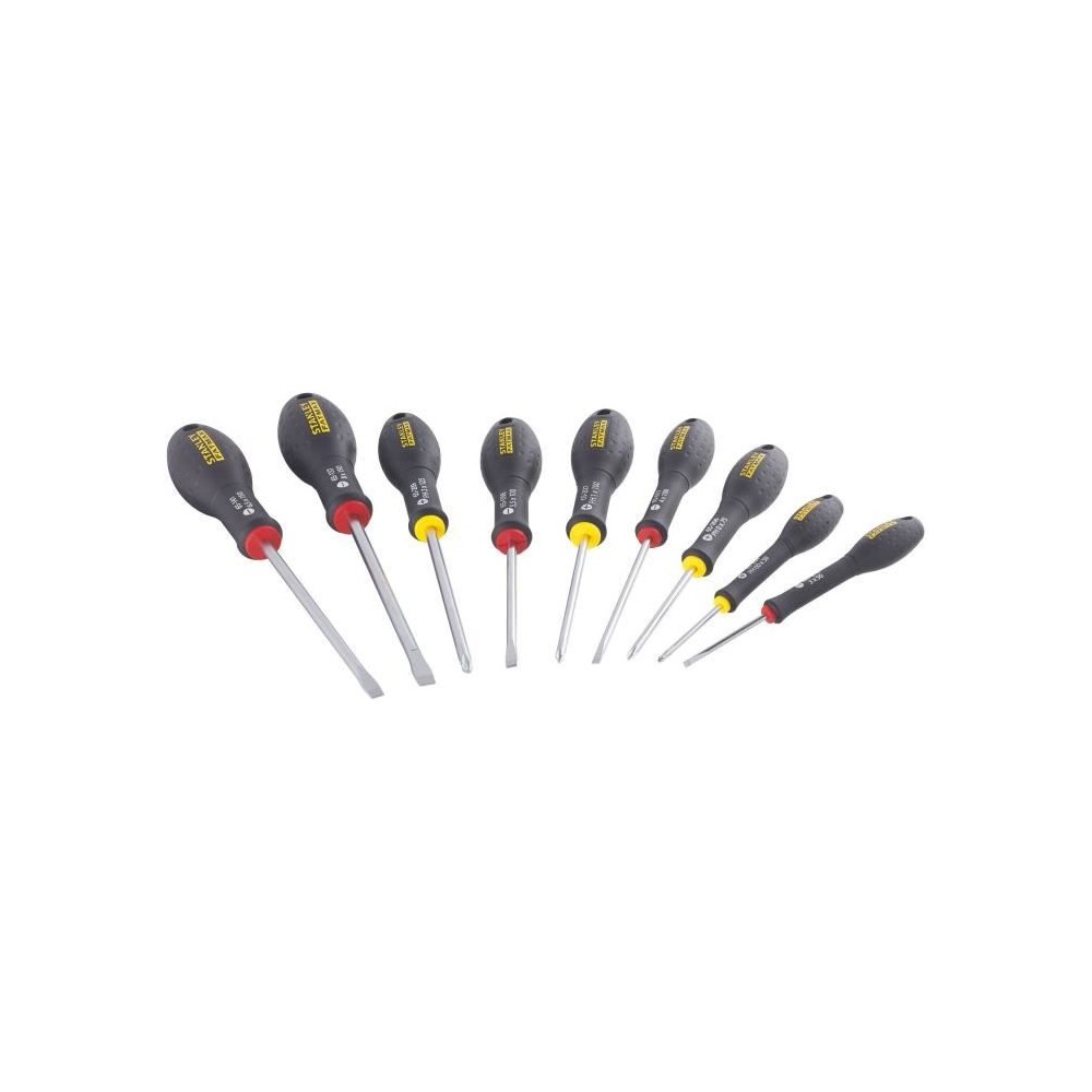 Jeu de 10 Tournevis - STANLEY FATMAX - FMHT65439-0 - Electricien + Mecanicien + Phillips + Testeur