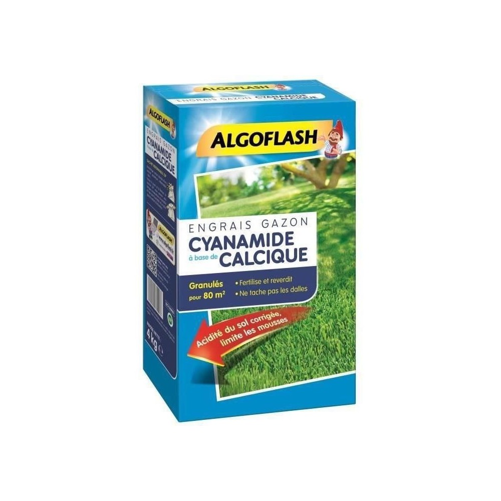 ALGOFLASH Engrais Gazon Cyanamide - 4kg