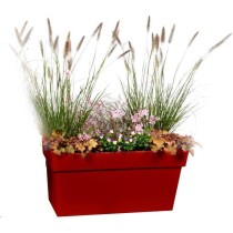 EDA Jardiniere avec roulettes Toscane - 79 x 35 x H 39 cm - 74 L - Rou