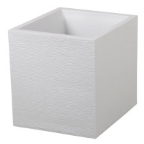 EDA Pot carré Graphit - 39 x 39 x 43 cm - Contenance 31L - Blanc cér