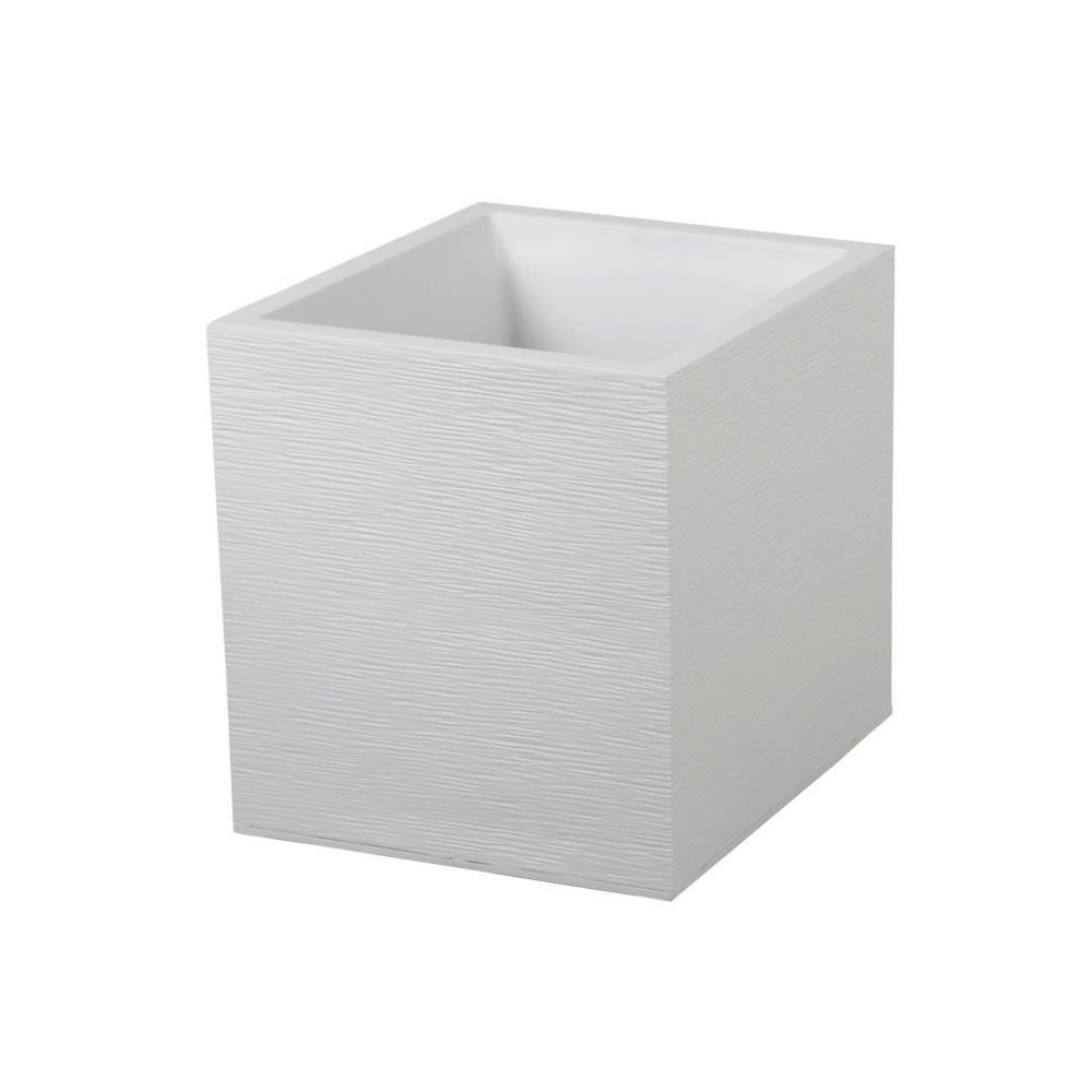 EDA Pot carré Graphit - 39 x 39 x 43 cm - Contenance 31L - Blanc cér