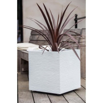 EDA Pot carré Graphit - 39 x 39 x 43 cm - Contenance 31L - Blanc cér