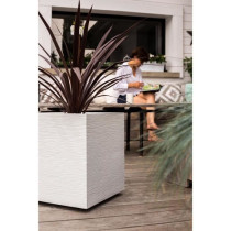 EDA Pot carré Graphit - 39 x 39 x 43 cm - Contenance 31L - Blanc cér