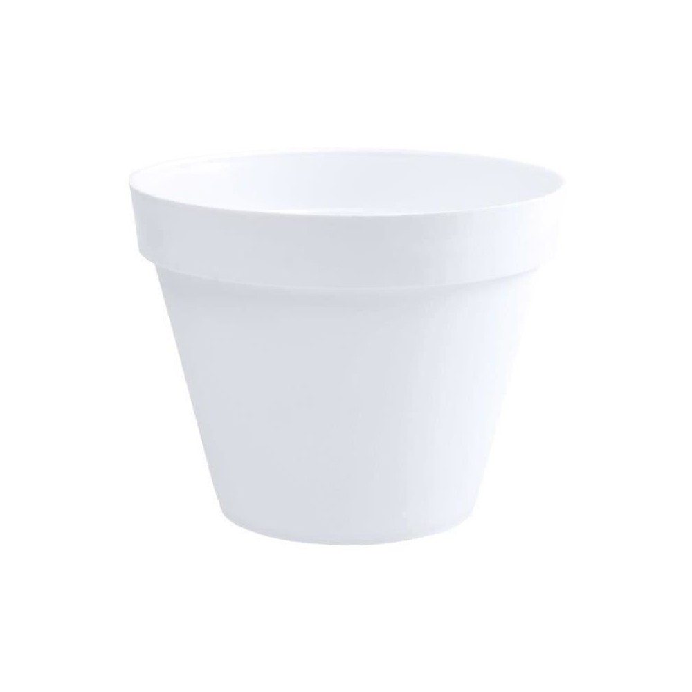 EDA Pot de fleur rond Toscane - Ø 40 x H 32 cm - 23 L - Blanc