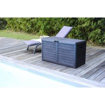 EDA Coffre de jardin BAYA en Plastique 420 litres - Décor imitation b