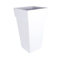 EDA Pot de fleurs XXL Toscane - Carré - 43,3 x 43,3 x H 80 cm - 98 L