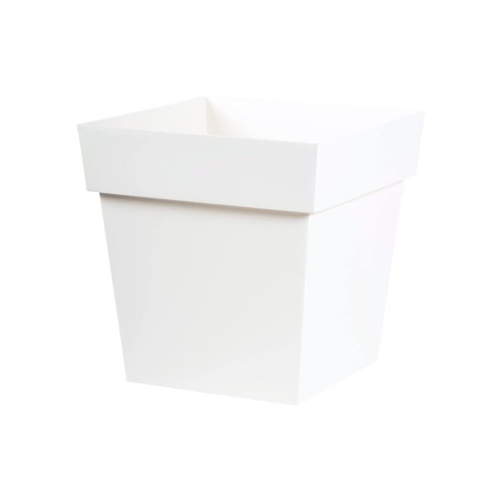 Pot de fleur EDA Plastique Carré TOSCANE Blanc 39 x 39 x H 39 cm 38 L