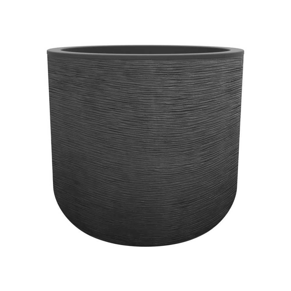 EDA PLASTIQUE - Pot rond 40 cm Graphit'Up - 32,5 L - Gris anthracite