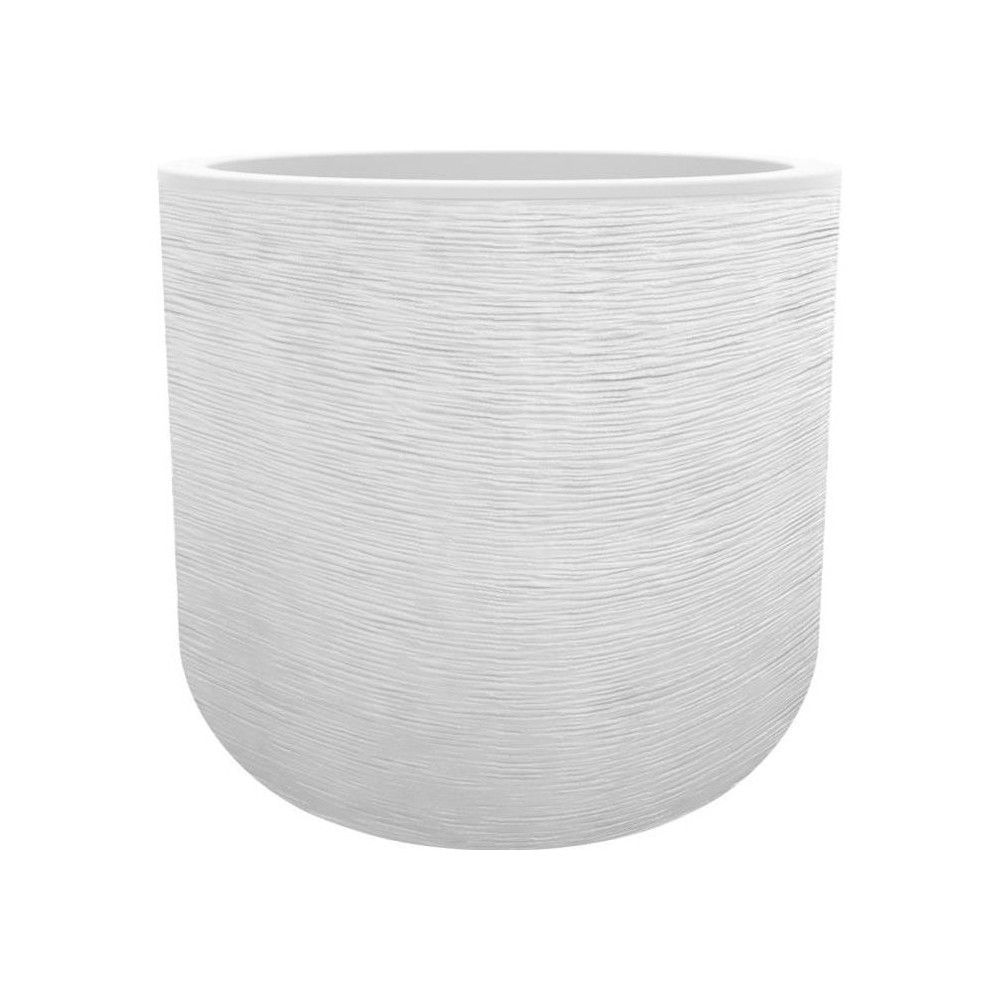 EDA PLASTIQUE - Pot rond 40 cm Graphit'Up - 32,5 L - Blanc cérusé