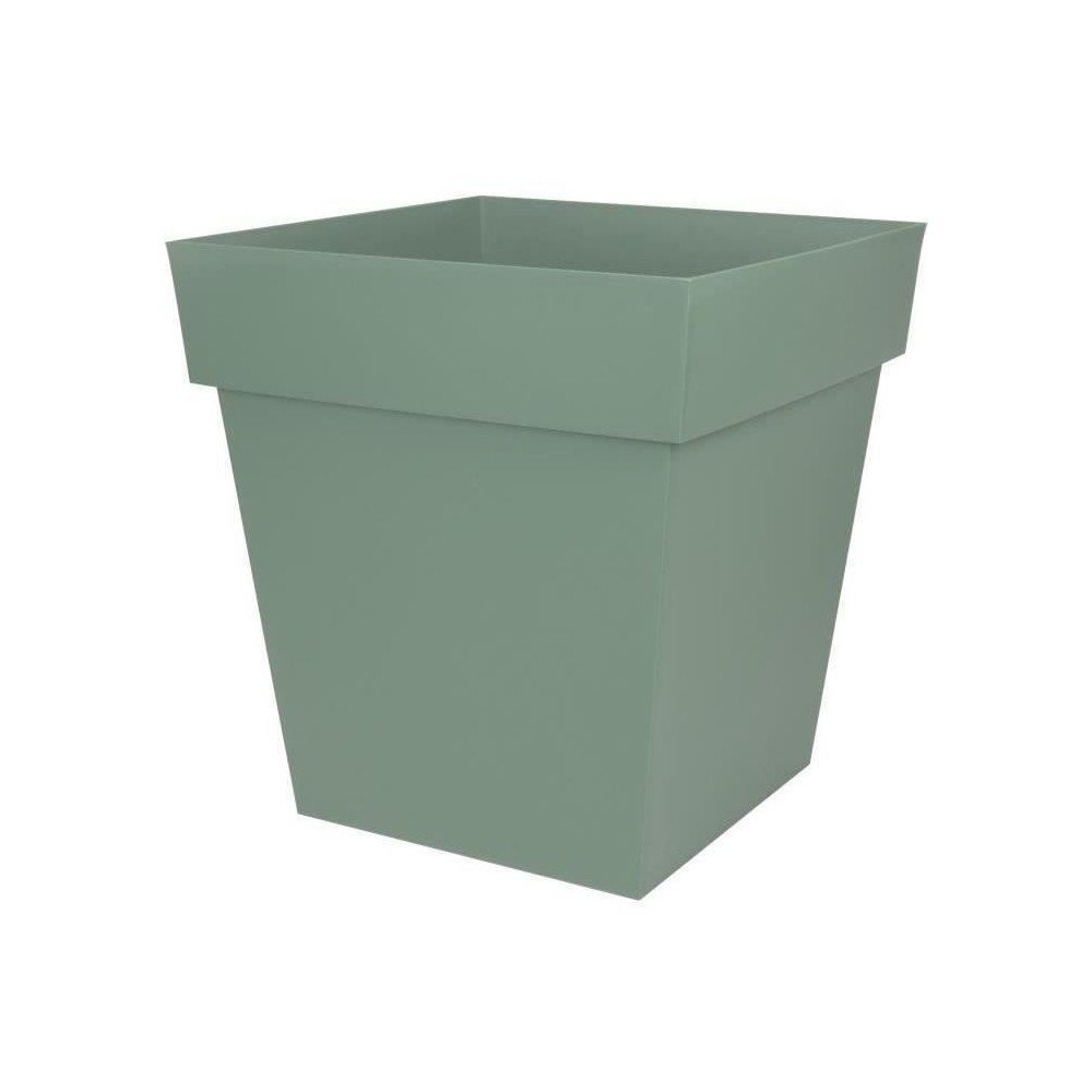 EDA PLASTIQUE - Pot carré Toscane - 50 cm - 87 L - Vert laurier