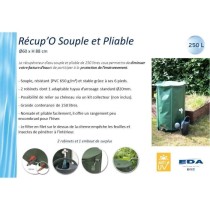 EDA - Récupérateur d'eau Souple et Pliable 250 L - avec Filtre en Fi