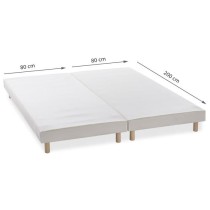 Lot de 2 Sommiers tapissiers a lattes - 2x80 x 200 cm - Bois massif bl