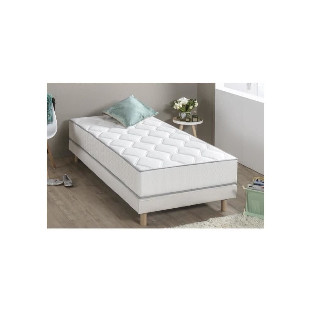 Ensemble matelas ressorts + sommier tapissier 90 x 190 - Epaisseur 23