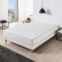 Ensemble Matelas ressorts + Sommier tapissier 140 x 190 cm - Confort