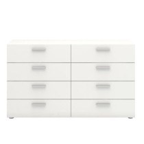 Commode de chambre TYHJA style contemporain blanc mat - L 140 cm