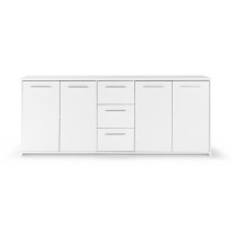 Buffet bas - Blanc mat - 4 portes 3 tiroirs - L 179 x P 42 x H 74,5 cm