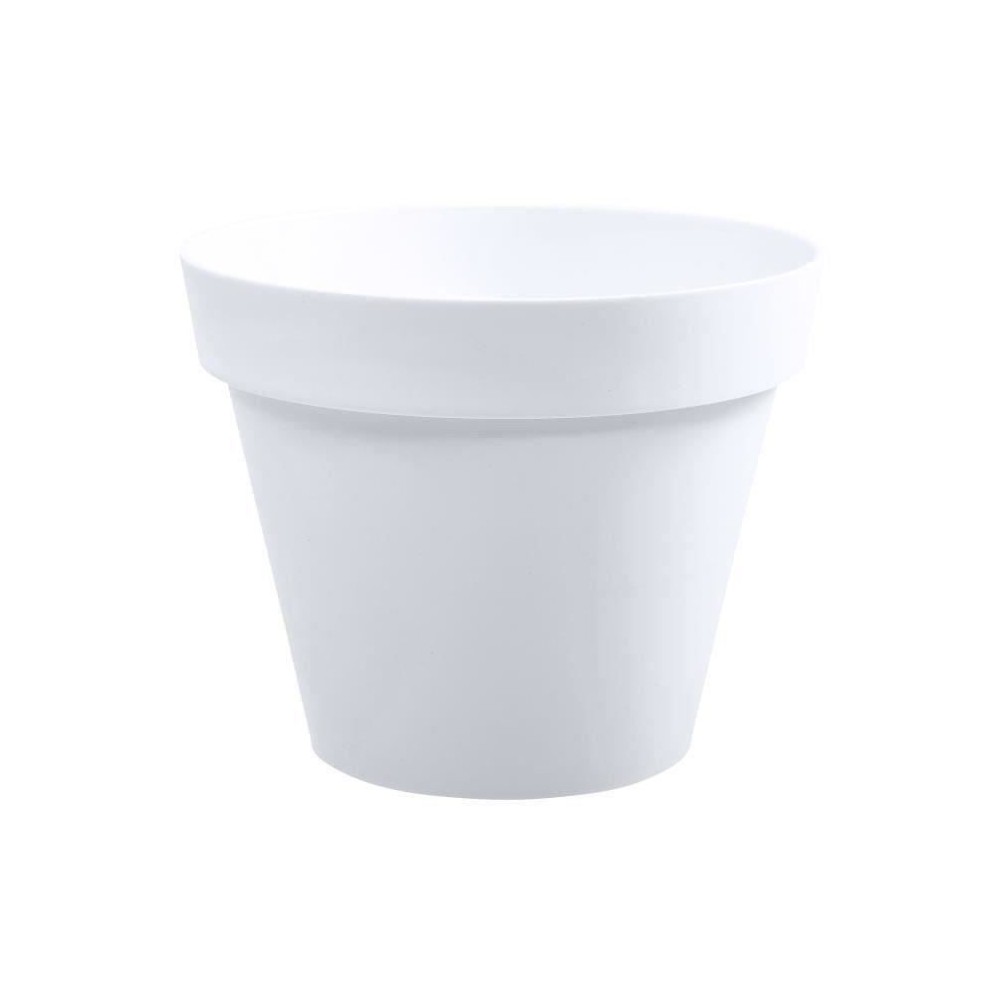 EDA Pot de fleur rond Toscane - Ø 30 x H 26 cm - 10 L - Blanc