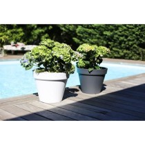 EDA Pot de fleur rond Toscane - Ø 30 x H 26 cm - 10 L - Blanc