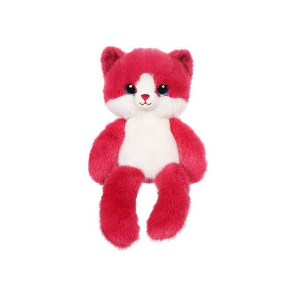 Peluche Chat Leggies - GIPSY TOYS - Framboise, 48 cm