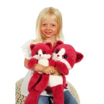 Peluche Chat Leggies - GIPSY TOYS - Framboise, 48 cm