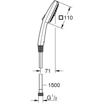 Ensemble flexible et pommeau de douche 2 jets - GROHE Vitalio Comfort