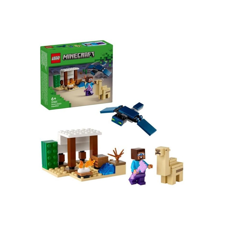 LEGO 21251 Minecraft L'Expédition de Steve dans le Désert, Jouet de