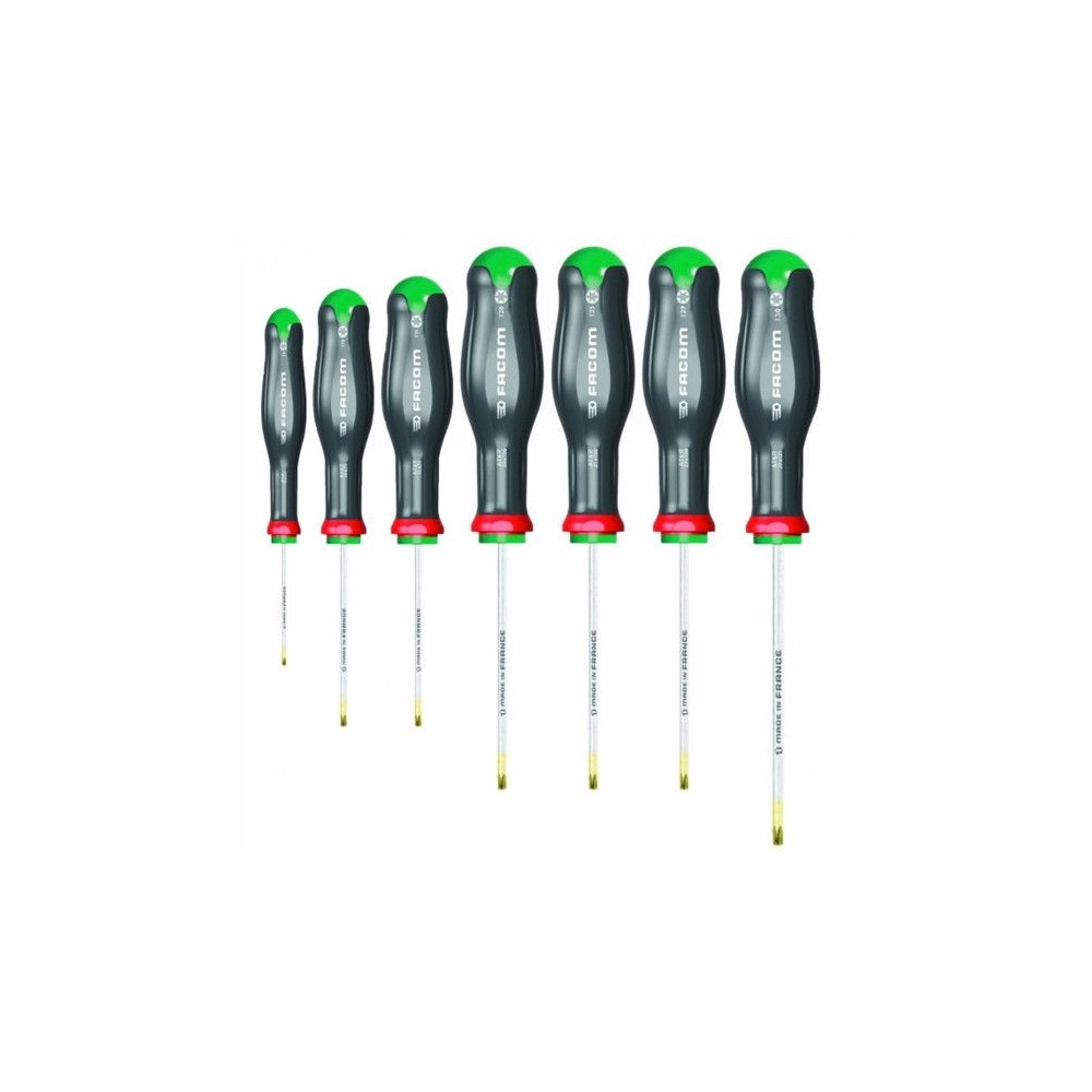 Jeu de 7 tournevis PROTWIST Torx et Resistorx - FACOM - ATXR.J7PB