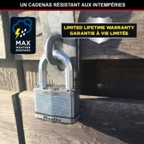 Cadenas Haute Sécurité - MASTER LOCK - M115EURTRILF - A Clé - Acier Laminé Recouvert - Extérieur - Anti-rouille - Anse M -