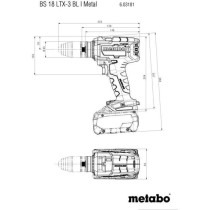 Perceuse visseuse sans fil - METABO - BS 18 LTX-3 BL I - 18 V - MetaBO