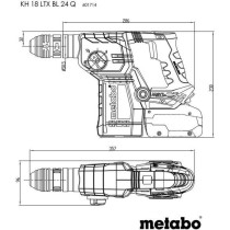 Marteau perforateur sans fil - METABO - KH 18 LTX BL 24 Q - 18 V - SDS