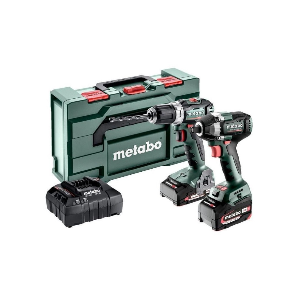 Pack Metabo 2 machines - METABO - Combo Set 2.9.2 18V - Batterie 5,2 Ah - MetaBOX 145 L