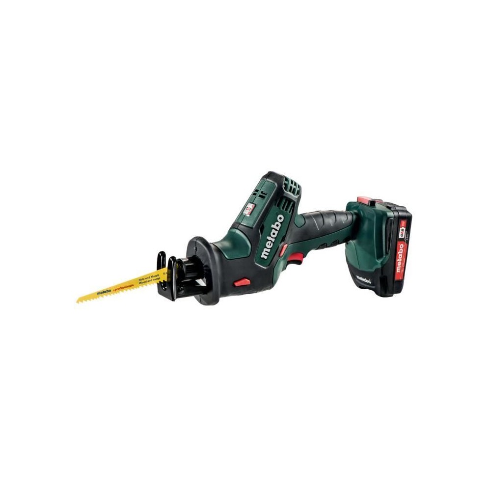 Scie sabre sans fil Metabo SSE 18 LTX Compact 602266500 - 2 x 18 V / 2 Ah Li-Ion - Bois - 3100 tr/min